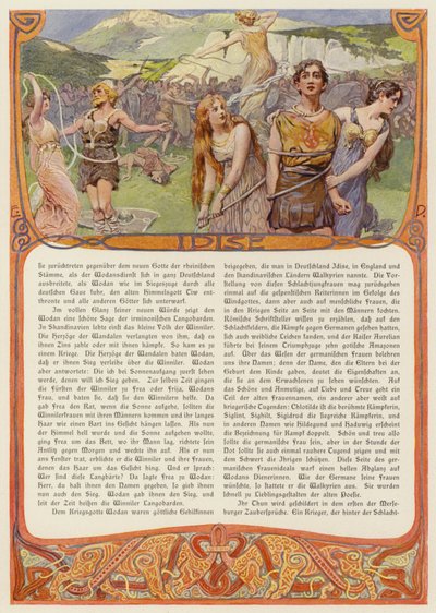 Idis, germansk gudinna (färg litho) av Carl Emil Doepler