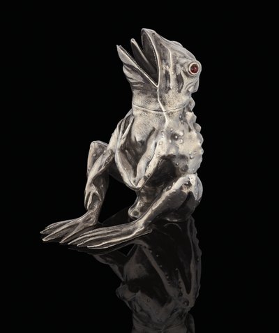 En silverkruka i form av en groda från Faberge, 1890 av Carl Fabergé