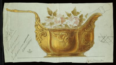 Stor metall kovsh i Louis XV stil, House of Carl Faberge av Carl Fabergé