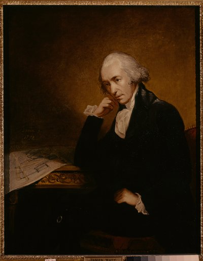 Porträtt av James Watt, skotsk uppfinnare, maskiningenjör och kemist av Carl Frederick von Breda