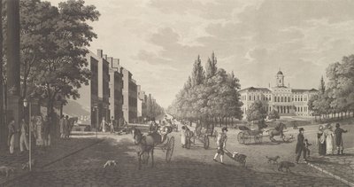 Broadway and City Hall in New York Broadway-Gatan Och Rådhuset i New York, 1824. av Carl Fredrik Akrell