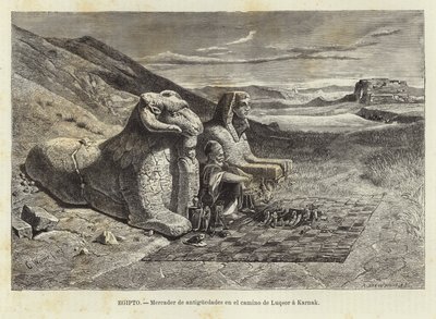 Antikhandlare på vägen från Luxor till Karnak av Carl Friedrich Heinrich Werner