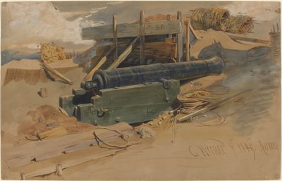 Kanon vid ett bolverk av Carl Friedrich Heinrich Werner