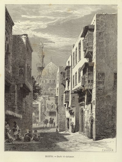Egypten - Darb al-Ahmar i Kairo av Carl Friedrich Heinrich Werner