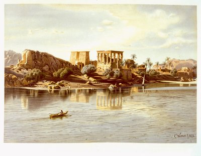 Utsikt över ön Philae, 1874 av Carl Friedrich Heinrich Werner