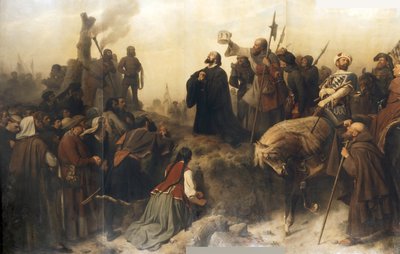 Hus framför bålet av Carl Friedrich Lessing