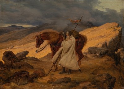 Korsfarare på vakt i bergen. 1836 av Carl Friedrich Lessing