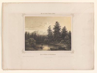 Utsikt över ett vatten i Salzkammergut Flus der Gossau im Salzkammergut (titel på objekt) Album presenterat för Louis I av Bayern (serietitel) König-Ludwigs album (serietitel) av Carl Friedrich Würthle