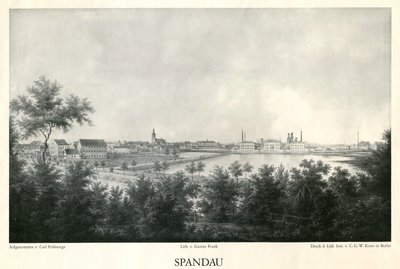 Utsikt över staden Spandau omkring 1860 av Carl Frühsorge