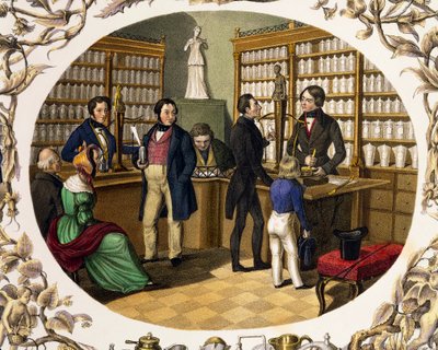 Interiör av österrikiska apotek av Carl and Geiger Peter Johann Nepomuk Kunz