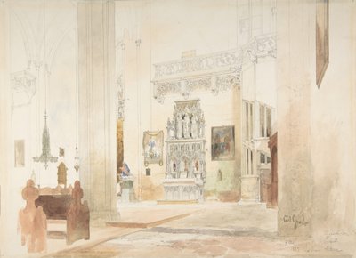 Interiör av Saint Severin-kyrkan i Erfurt, 1855. av Carl Georg Anton Graeb