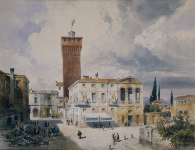 Marknadsplats i Piacenza av Carl Georg Anton Graeb