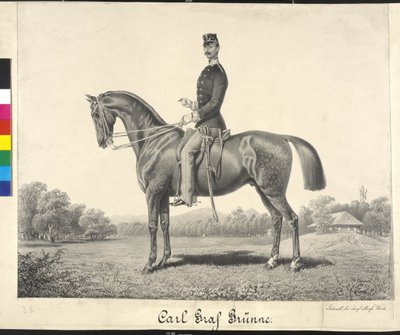 Ryttare porträtt Carl greve Gruenne av Carl Goebel