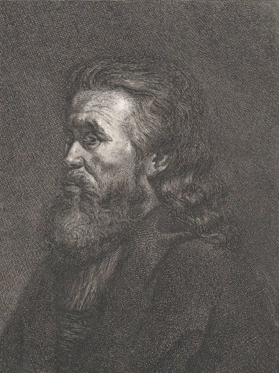 Porträtt av en gammal man med skägg, ca. 1767-1807. av Carl Gottlieb Rasp