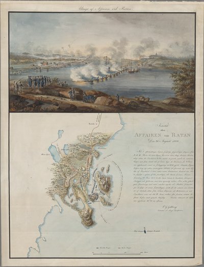Visa och karta över affären i Ratan, den 20 augusti 1809, 1809 av Carl Gustaf Gillberg