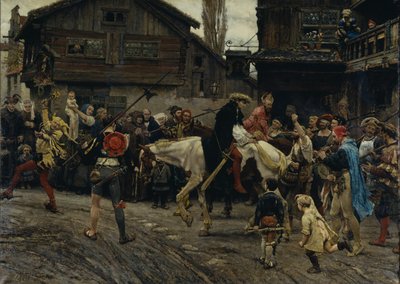 Peder Sunnanvaders och Mästare Knuts vansinniga intåg i Stockholm 1526, 1879 av Carl Gustaf Hellqvist