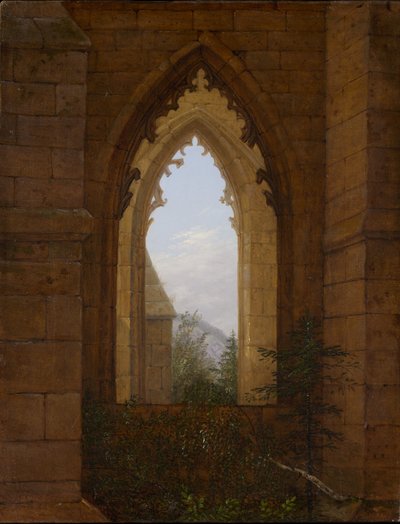 Gotiskt fönster i ruinerna av Oybin-klostret av Carl Gustav Carus