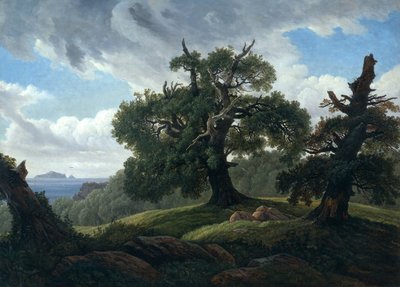 Minne av en skogsbevuxen ö i Östersjön Ekar vid havet, 1835 av Carl Gustav Carus