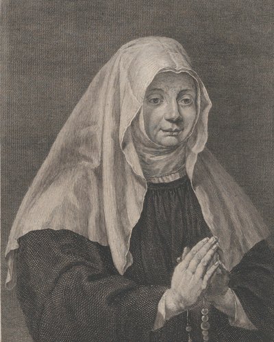 Porträtt av en bedjande nunna, ca. 1771. av Carl Guttenberg
