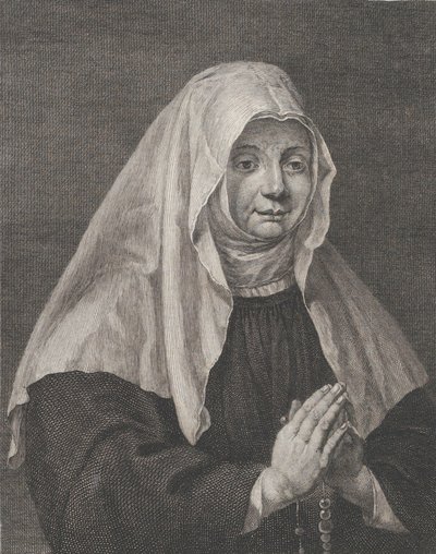 Porträtt av en bedjande nunna, ca. 1771. av Carl Guttenberg