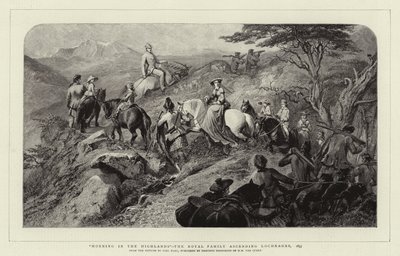 Morgon i höglandet, kungafamiljen stiger upp till Lochnagar, 1853 av Carl Haag