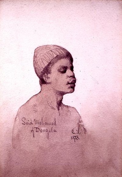 Said Mohamad från Dongola (Sudan) 1873 (penna och tvätt på papper) av Carl Haag