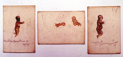 Studie av en baby för "Happiness in the Desert" av Carl Haag
