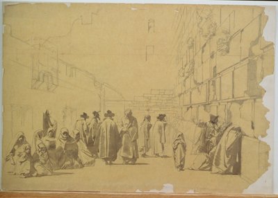 The Wailing Wall (penna och tvätt på kalkerpapper på kartong) av Carl Haag