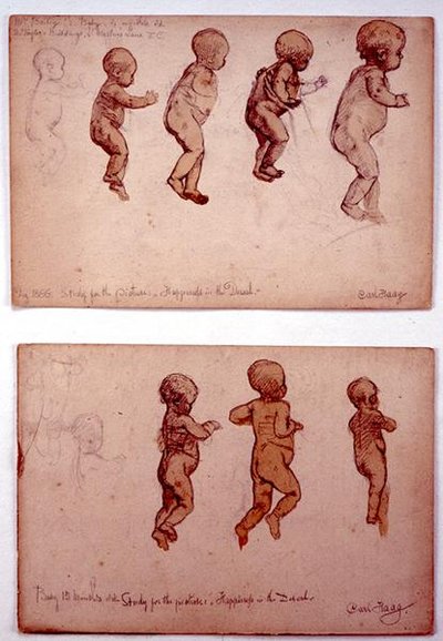 Två studier för "Happiness in the Desert" av Carl Haag