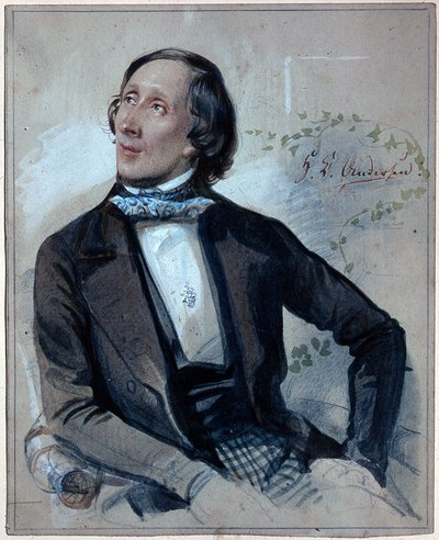 Porträtt av Hans Christian Andersen (1805-1875) av Carl Hartmann