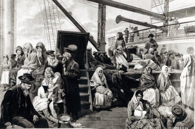 Steerage-passagerare som emigrerar till USA från Tyskland, 1899 av Carl Hermann Kuechler