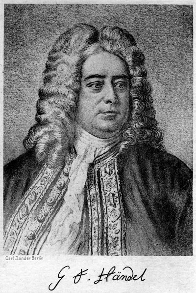 George Frideric Handel 1685-1759, tyskfödd brittisk kompositör, 1900-talet. av Carl Jander