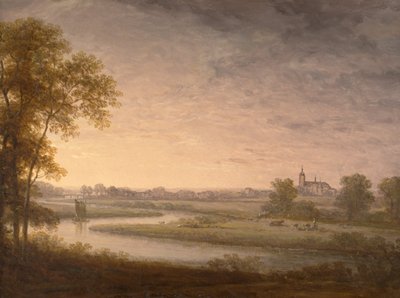 Vidsträckt landskap med Västerås i fonden av Carl Johan Fahlcrantz