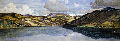 Santa Margherita och Aegerihavet (akvarell på papper) av Carl Johan Forsberg