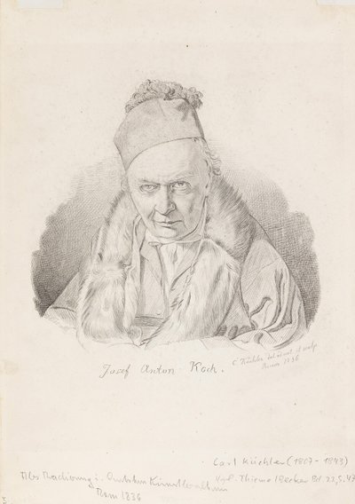 Porträtt av målaren Joseph Anton Koch 1768-1839, 1836. av Carl Küchler