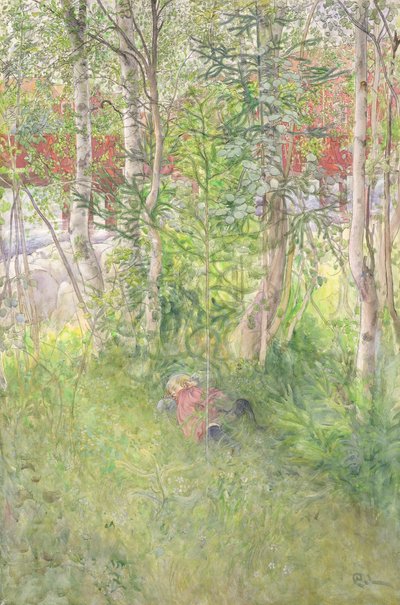 En tupplur utomhus av Carl Larsson