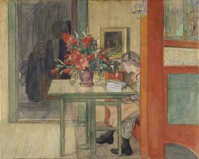 Lisbeth Reading (wc med tempera på papper) av Carl Larsson