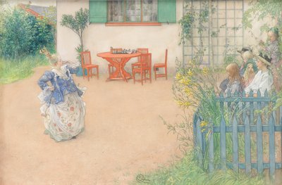 Lisbeth som den onda prinsessan i sagan "Fågel Blå" av P.D.A. Atterbom av Carl Larsson
