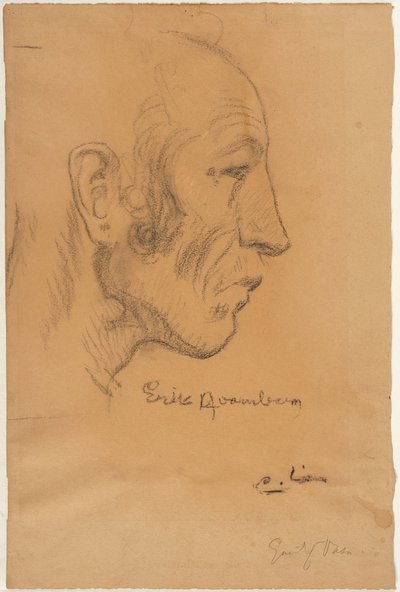 Mansprofil åt höger av Carl Larsson