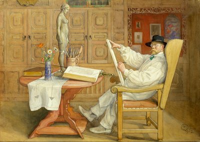 Självporträtt (i den nya studion) av Carl Larsson