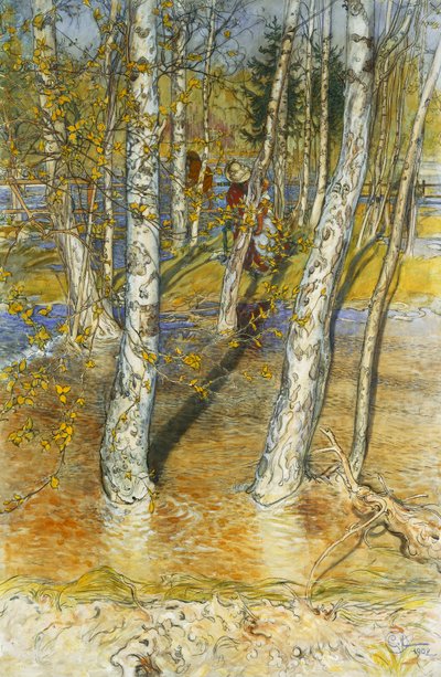 Vårflod, 1902 av Carl Larsson
