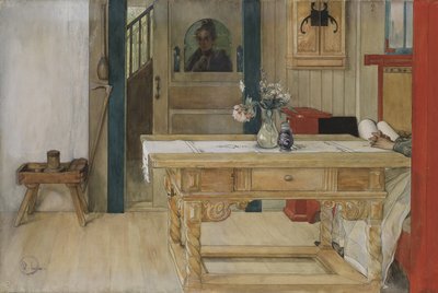 Söndagsvila (wc på papper) av Carl Larsson