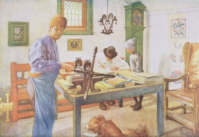 The Print Room, publicerad i Lasst Licht Hinin (Lasst mer ljus komma in), 1910 av Carl Larsson