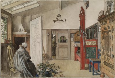 The Studio, från A Home-serien, c.1895 (wc på papper) av Carl Larsson
