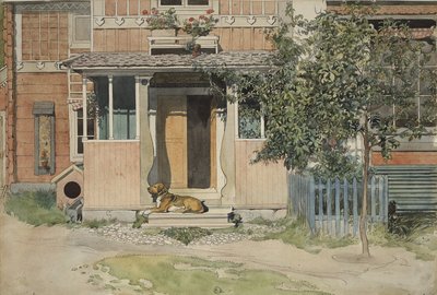 The Verandah, från A Home-serien, c.1895 (wc på papper) av Carl Larsson