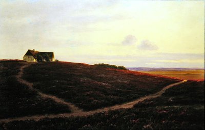 En stuga på Jylland (olja på duk) av Carl Locher