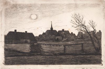 Hornbæk kyrka, sommarkväll av Carl Locher