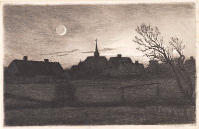 Hornbæk kyrka, sommarkväll av Carl Locher