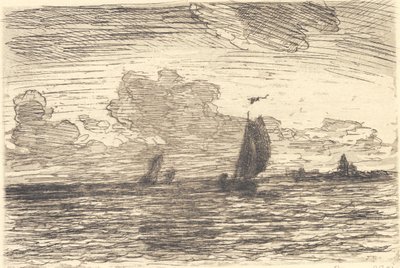 Marine med fartyg under segel av Carl Locher