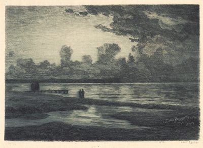 Sommarnatt vid Hornbæks strand av Carl Locher